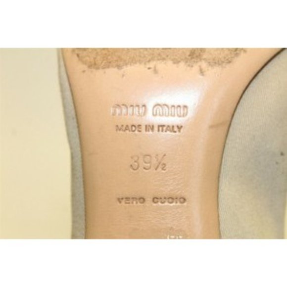 Miu Miu Khaki Canvas Orange Kitten Heels - Picture 6 of 12